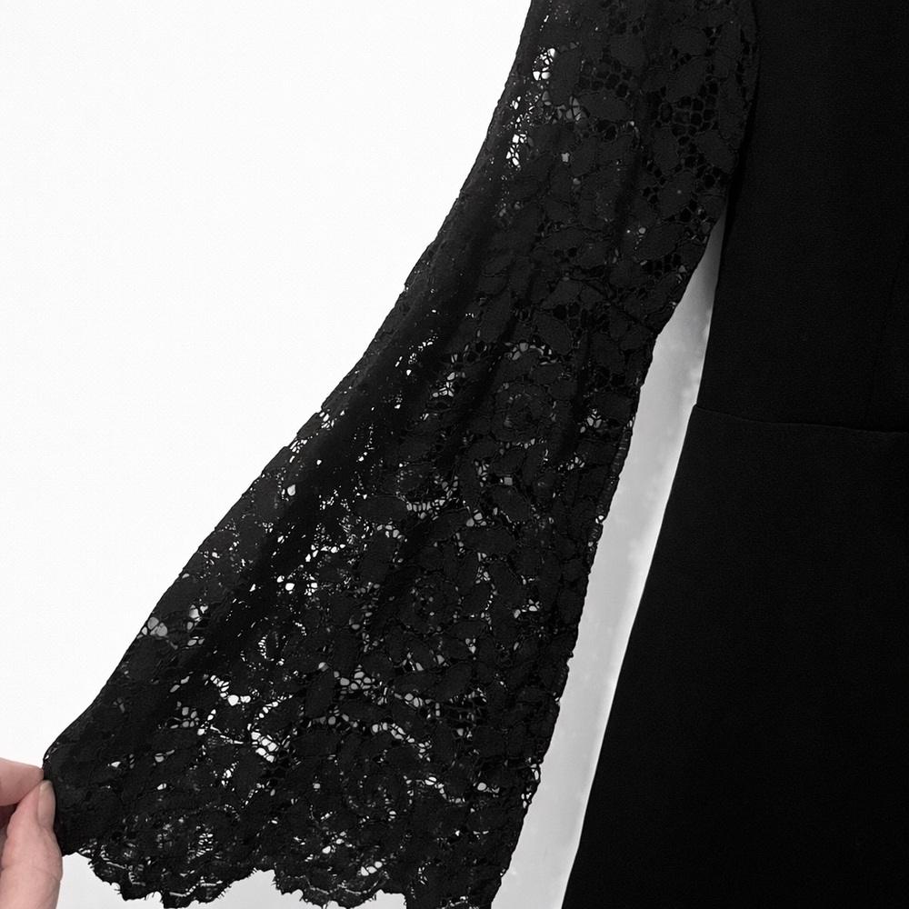 Tommy Hilfiger Black Dress with Lace Sleeves - Picture 7 of 9